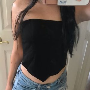 Black Bandana Crop Tube Top